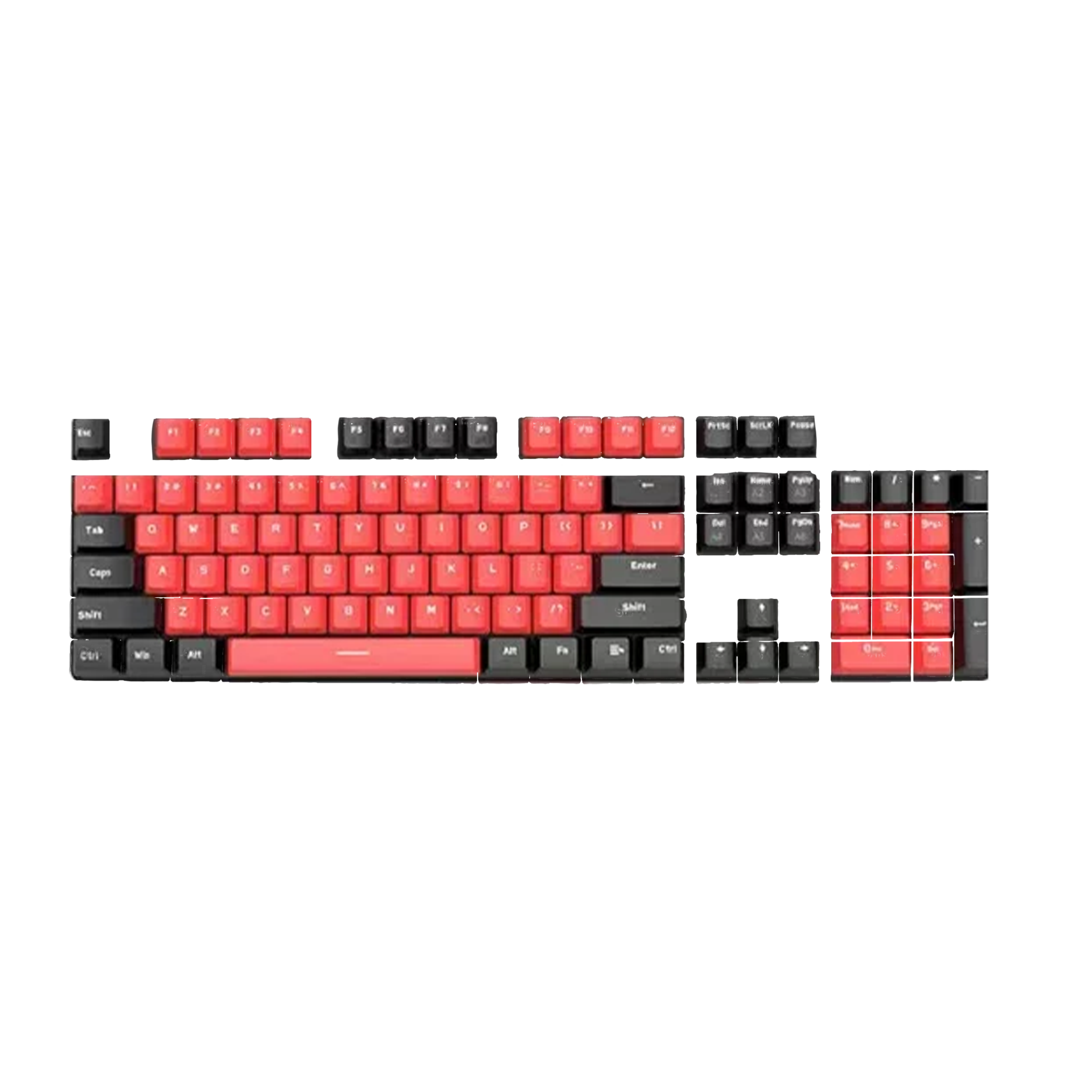 ABS Keycaps Set – 104 Keys (Red/Black)