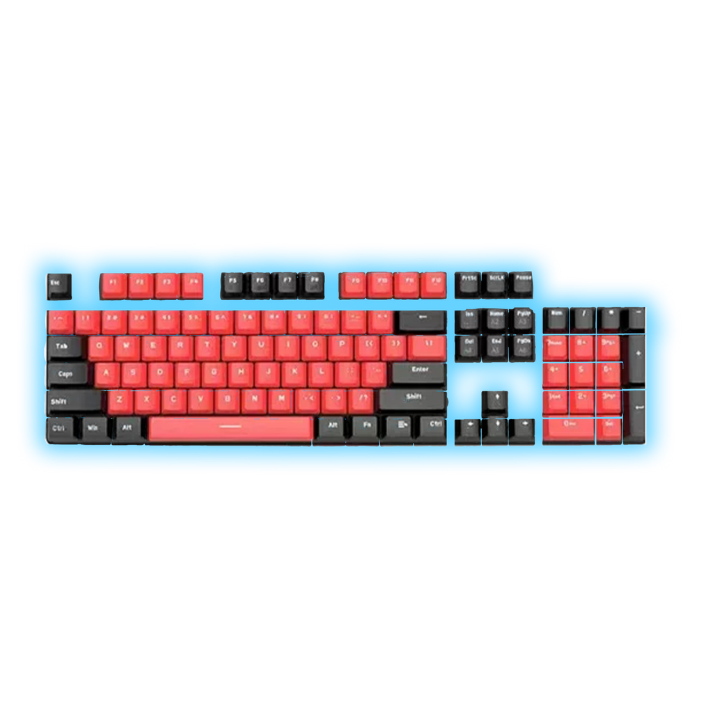 ABS Keycaps Set – 104 Keys (Red/Black)