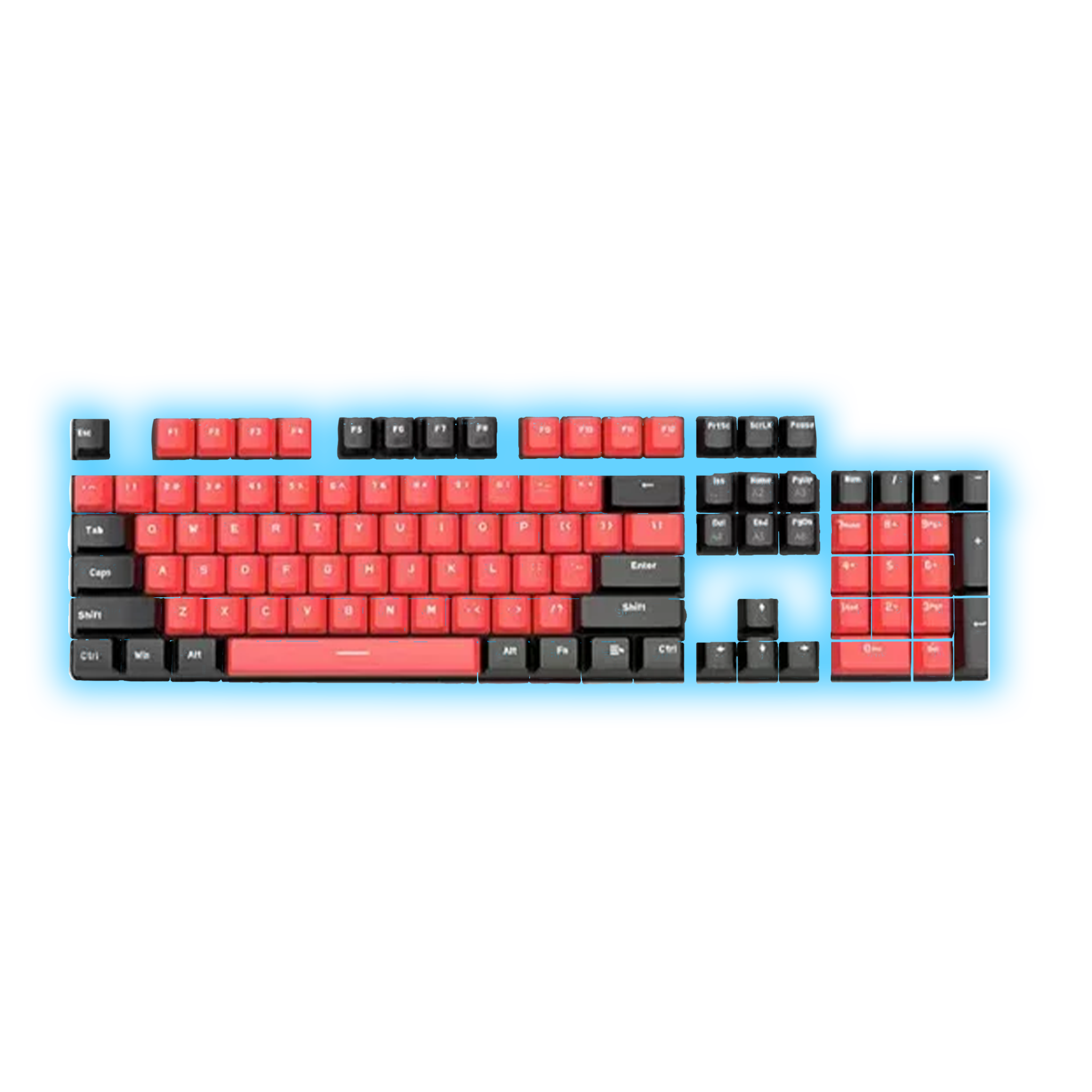 ABS Keycaps Set – 104 Keys (Red/Black)