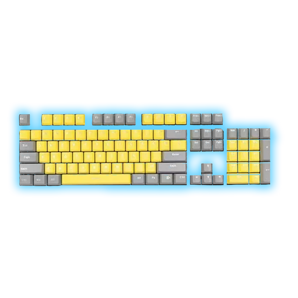 ABS Keycaps Set – 104 Keys (Yellow/Grey)