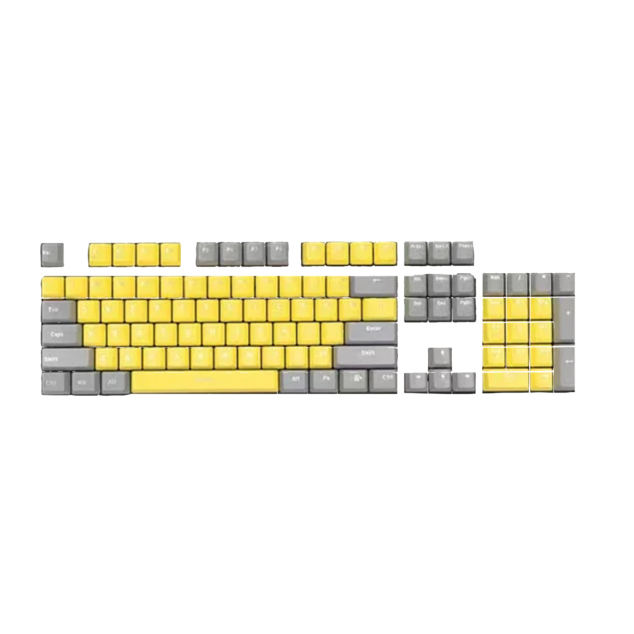 ABS Keycaps Set – 104 Keys (Yellow/Grey)