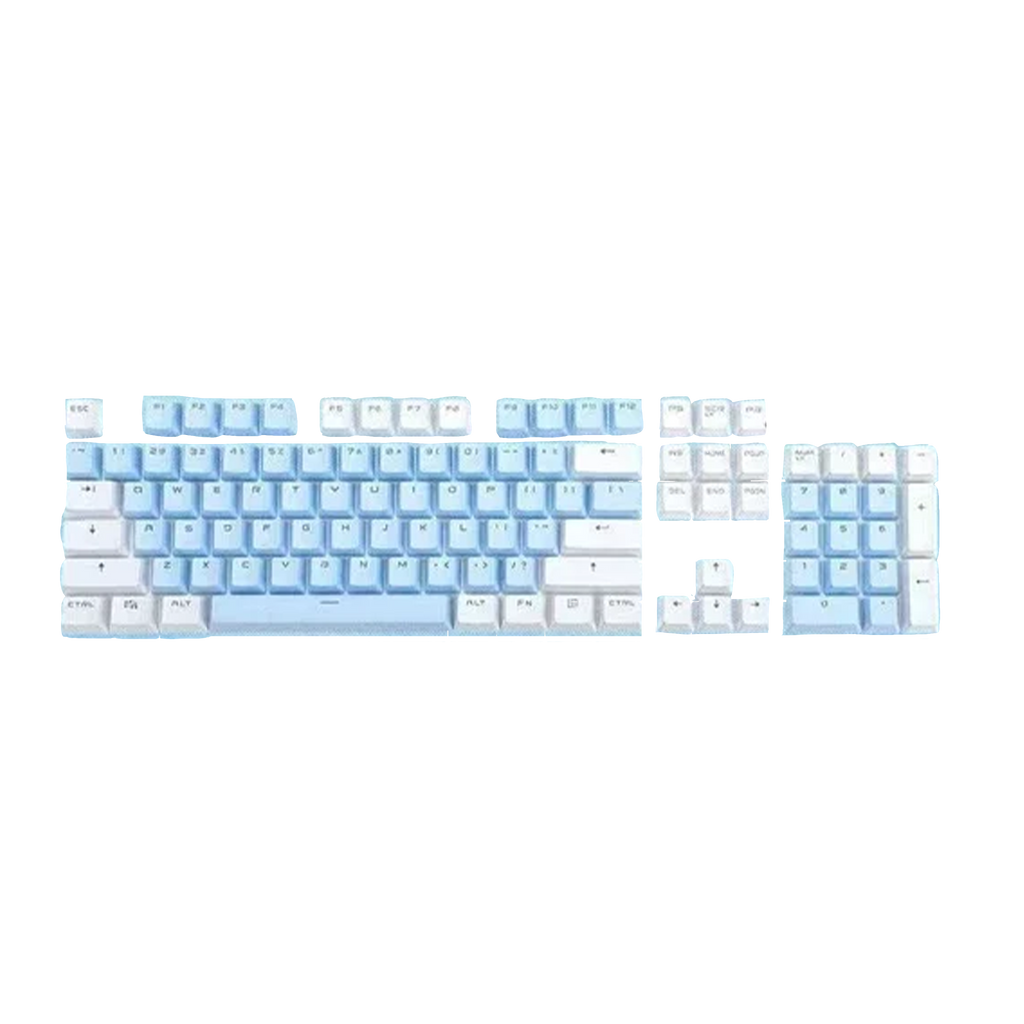ABS Keycaps Set – 104 Keys (White/Purple)
