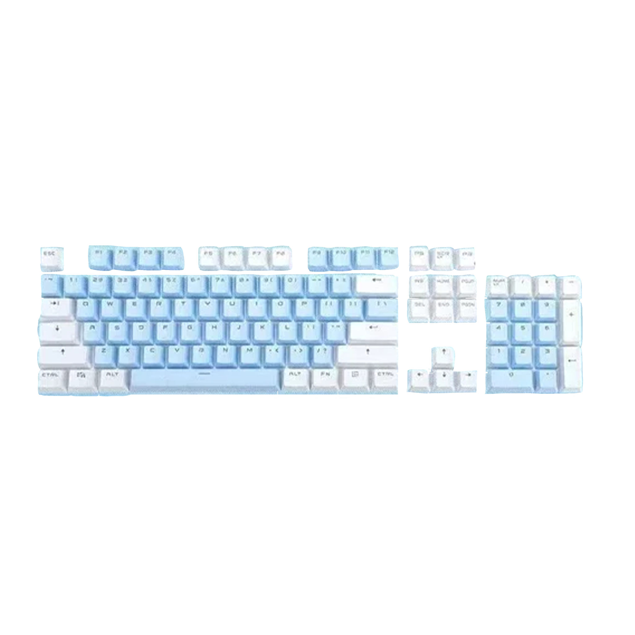 ABS Keycaps Set – 104 Keys (White/Purple)