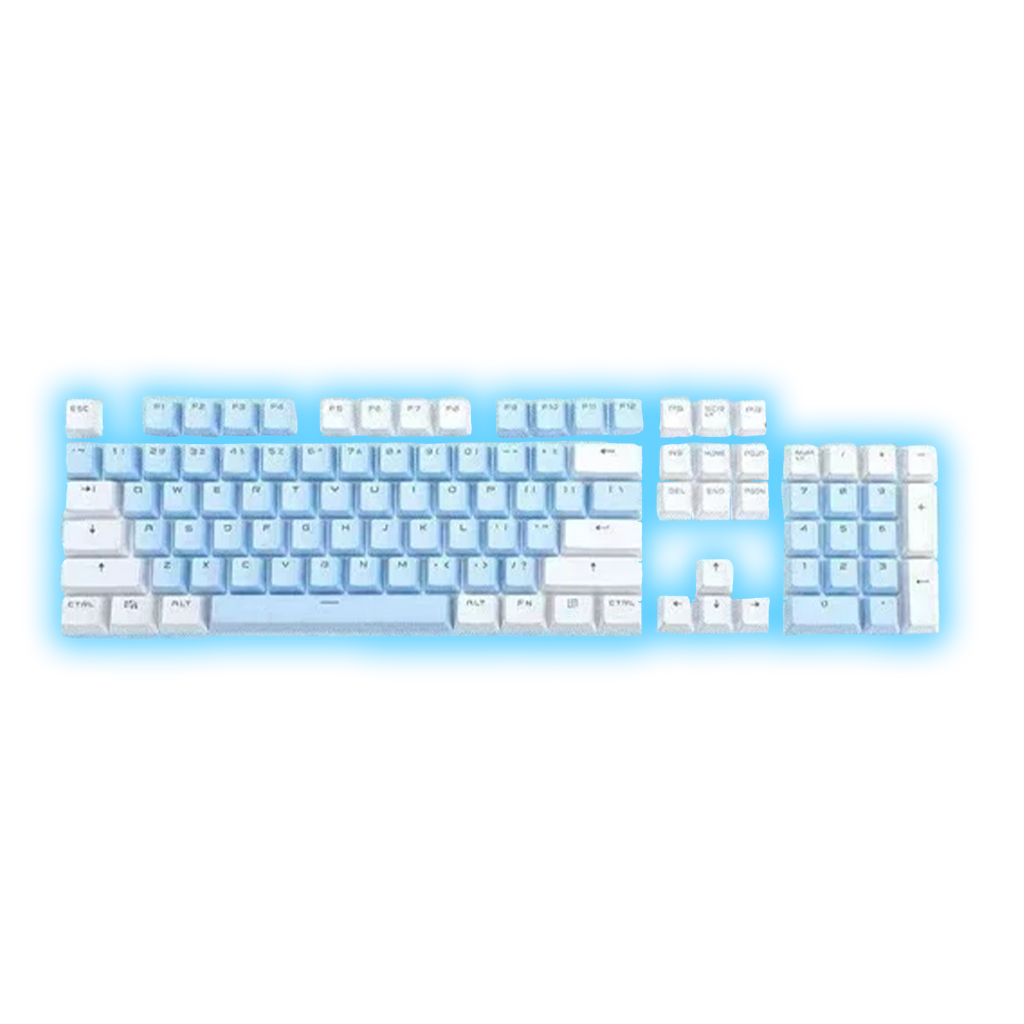 ABS Keycaps Set – 104 Keys (White/Purple)