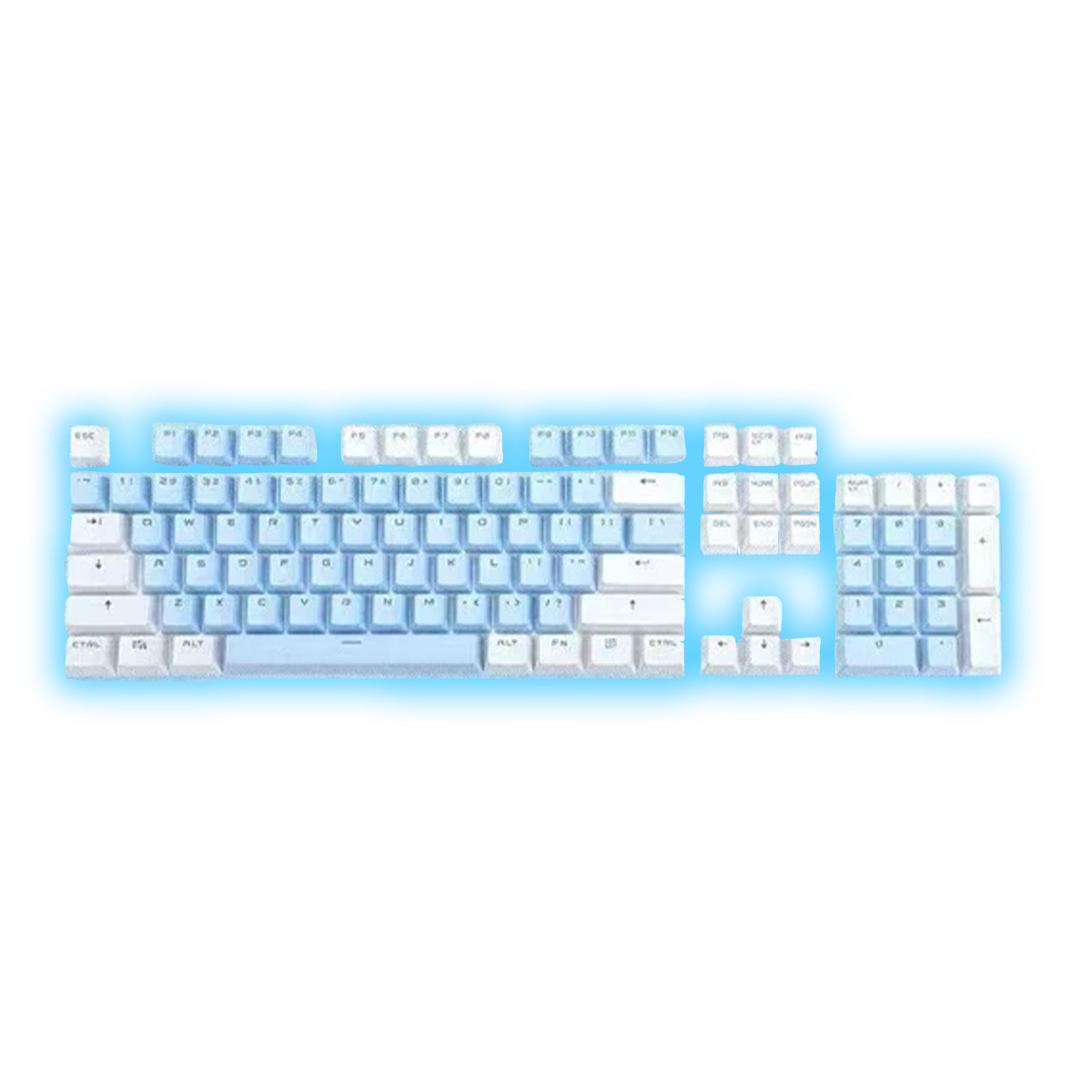 ABS Keycaps Set – 104 Keys (White/Purple)