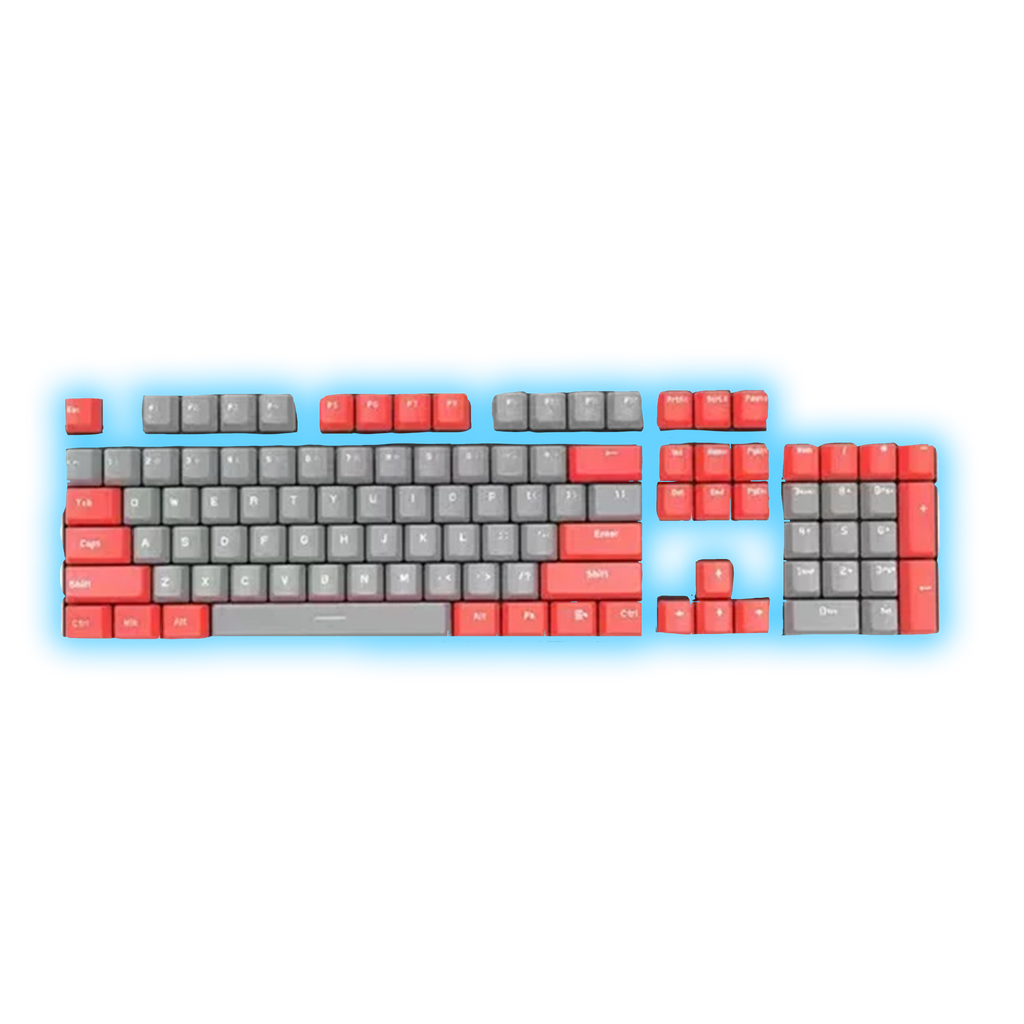 ABS Keycaps Set – 104 Keys (Grey/Red)