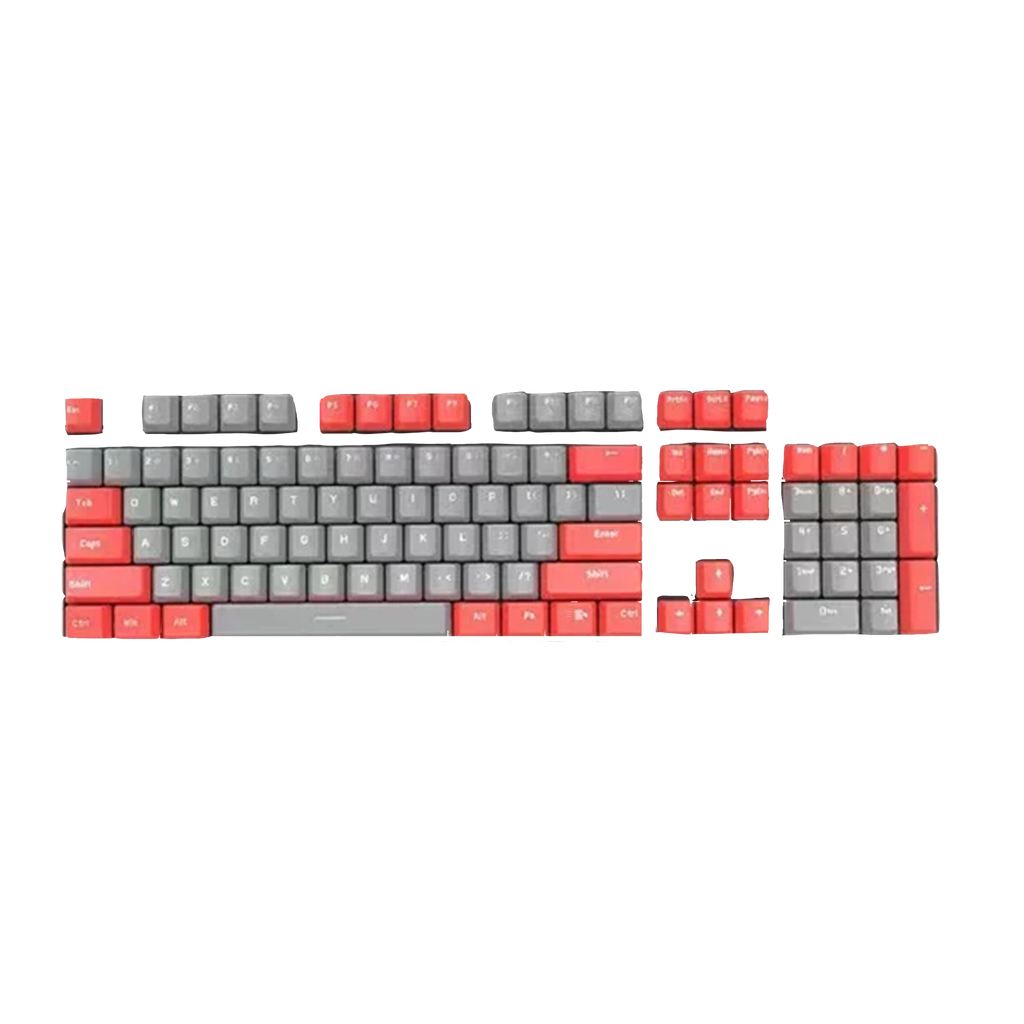 ABS Keycaps Set – 104 Keys (Grey/Red)