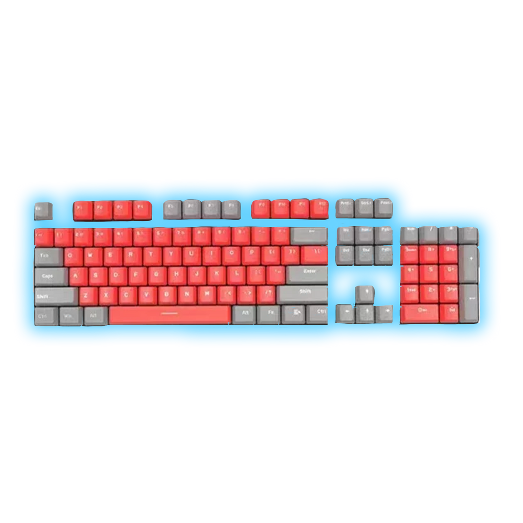 ABS Keycaps Set – 104 Keys (White/Purple)