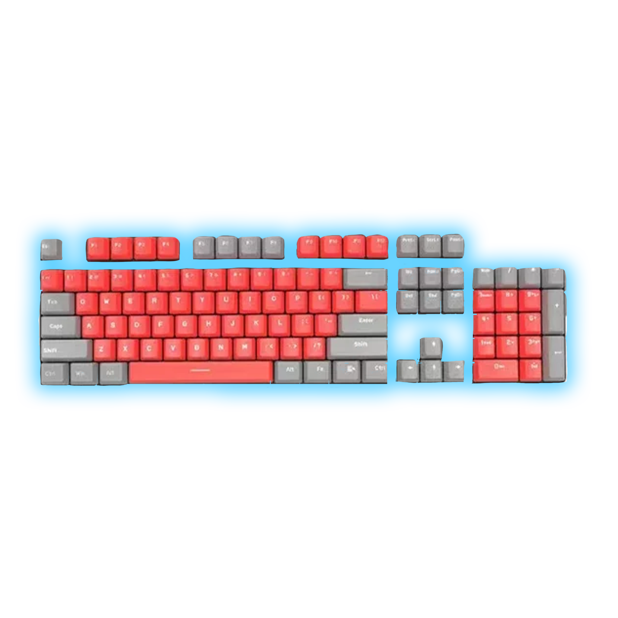ABS Keycaps Set – 104 Keys (White/Purple)