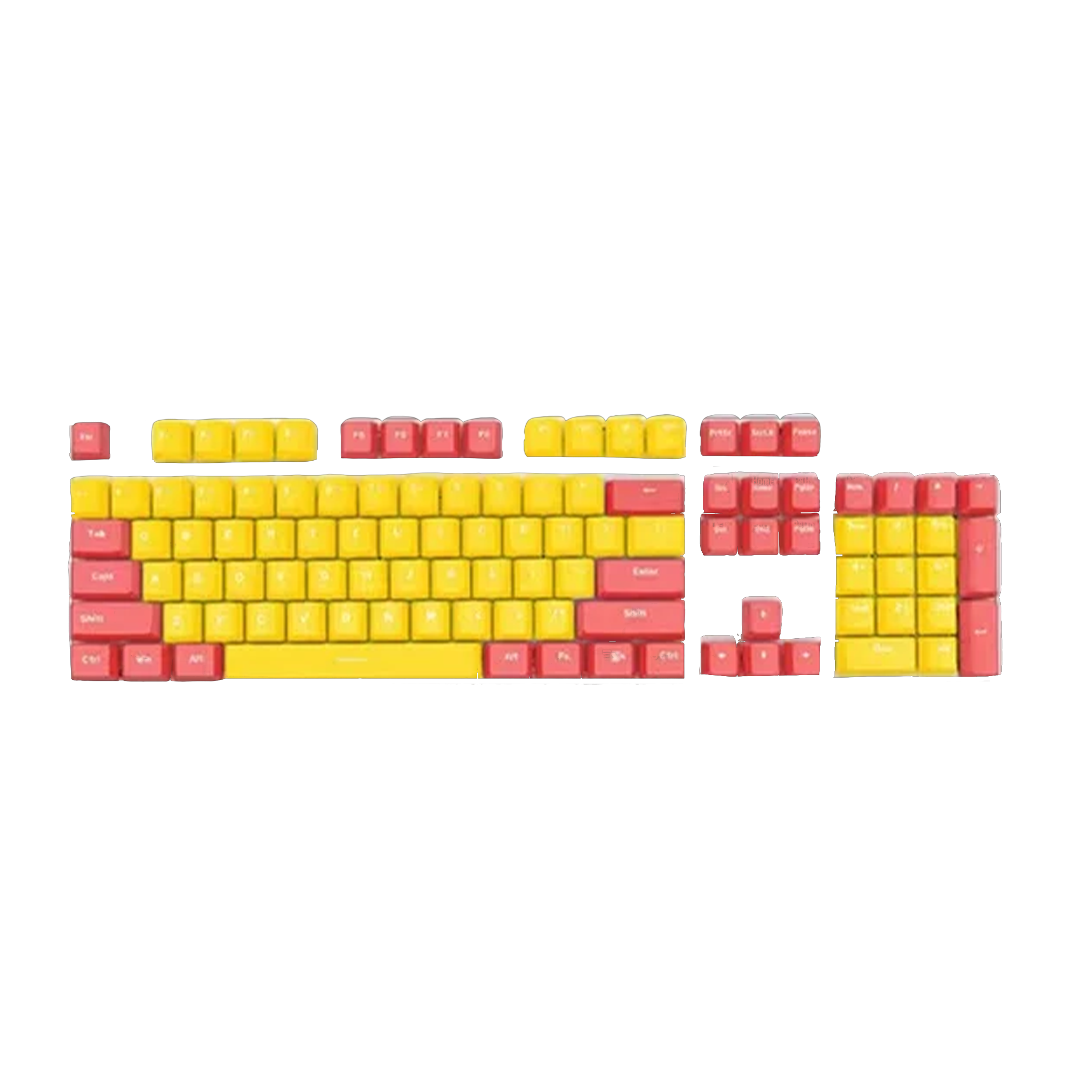 ABS Keycaps Set – 104 Keys (Yellow/Red)