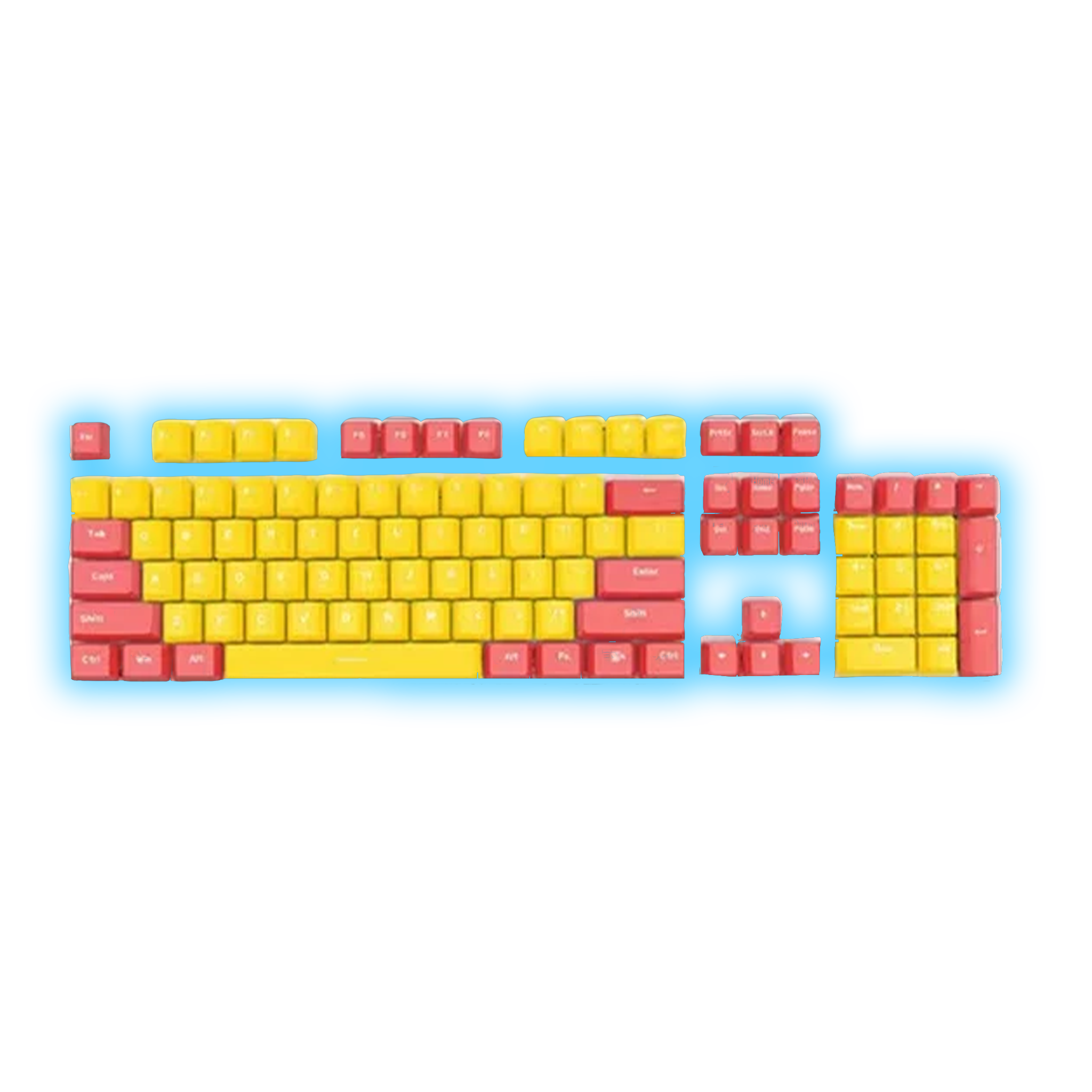 ABS Keycaps Set – 104 Keys (Yellow/Red)