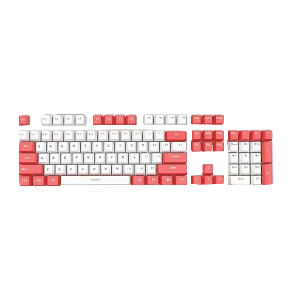 ABS Keycaps Set – 104 Keys (White/Red)