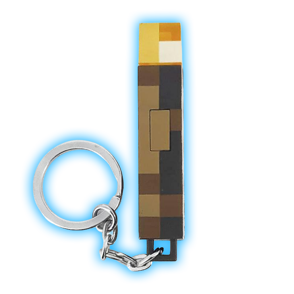 Mini Flashlight Torch Keychain Minecrafte Game Peripheral Props Plastic MC Game Toys Backpack Decoration Pendant Party for Gifts